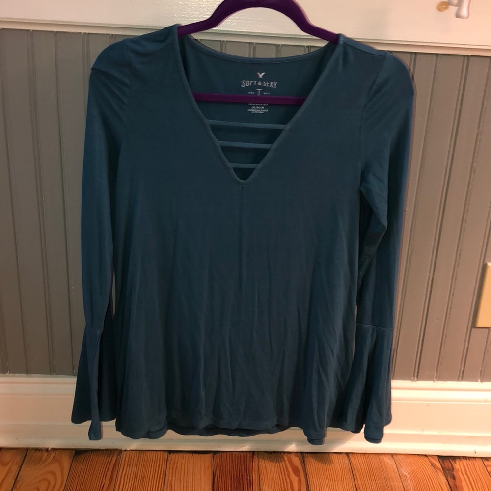 soft and sexy shirt with flared sleeves